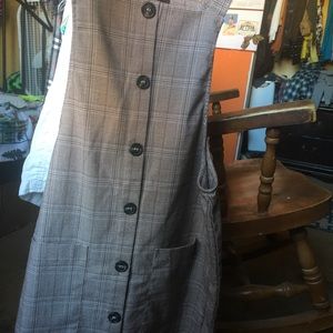 Forever 21 Plaid Coverall Dress